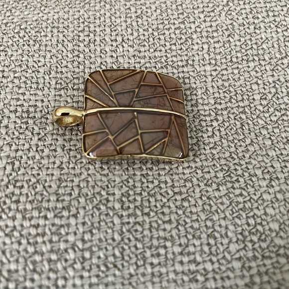 Lia Sophia brown and gold pendant - Picture 2 of 8